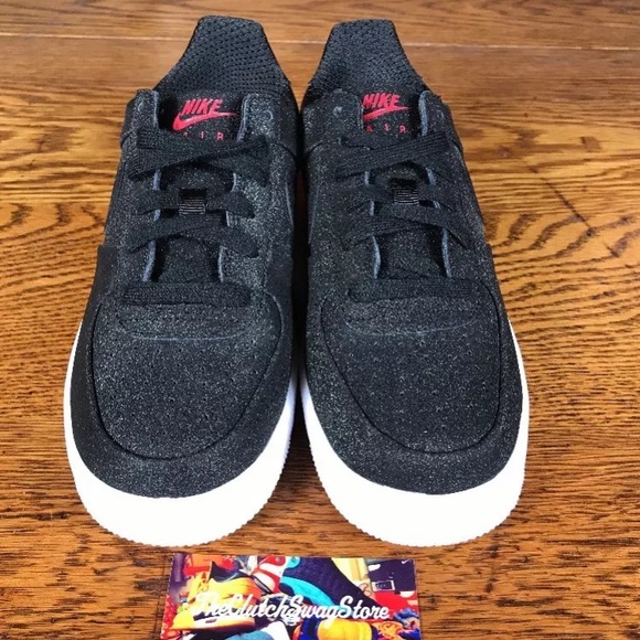 Nike Air Force Womens Glitter Black Shoes Multi Sz - Picture 3 of 6